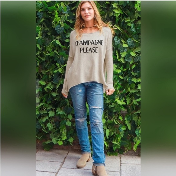 Wooden Ships Sweaters - Wooden Ships Champagne Please mohair wool Crew Lightweight Sweater